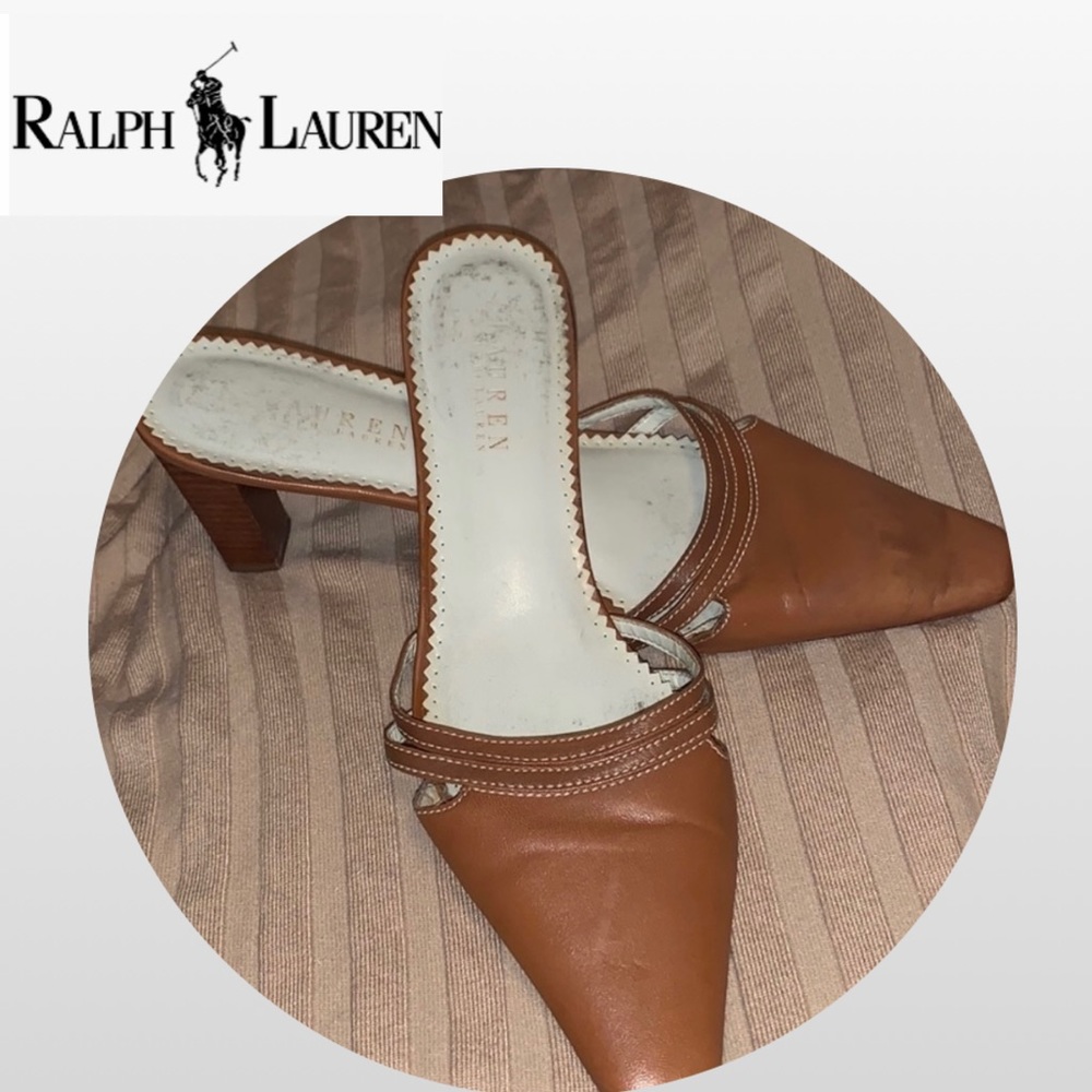 Lauren by Ralph Lauren Heeled Leather Mules! FIRM!